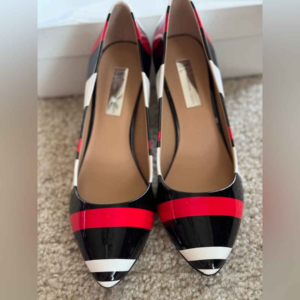 INC Red Striped Heels